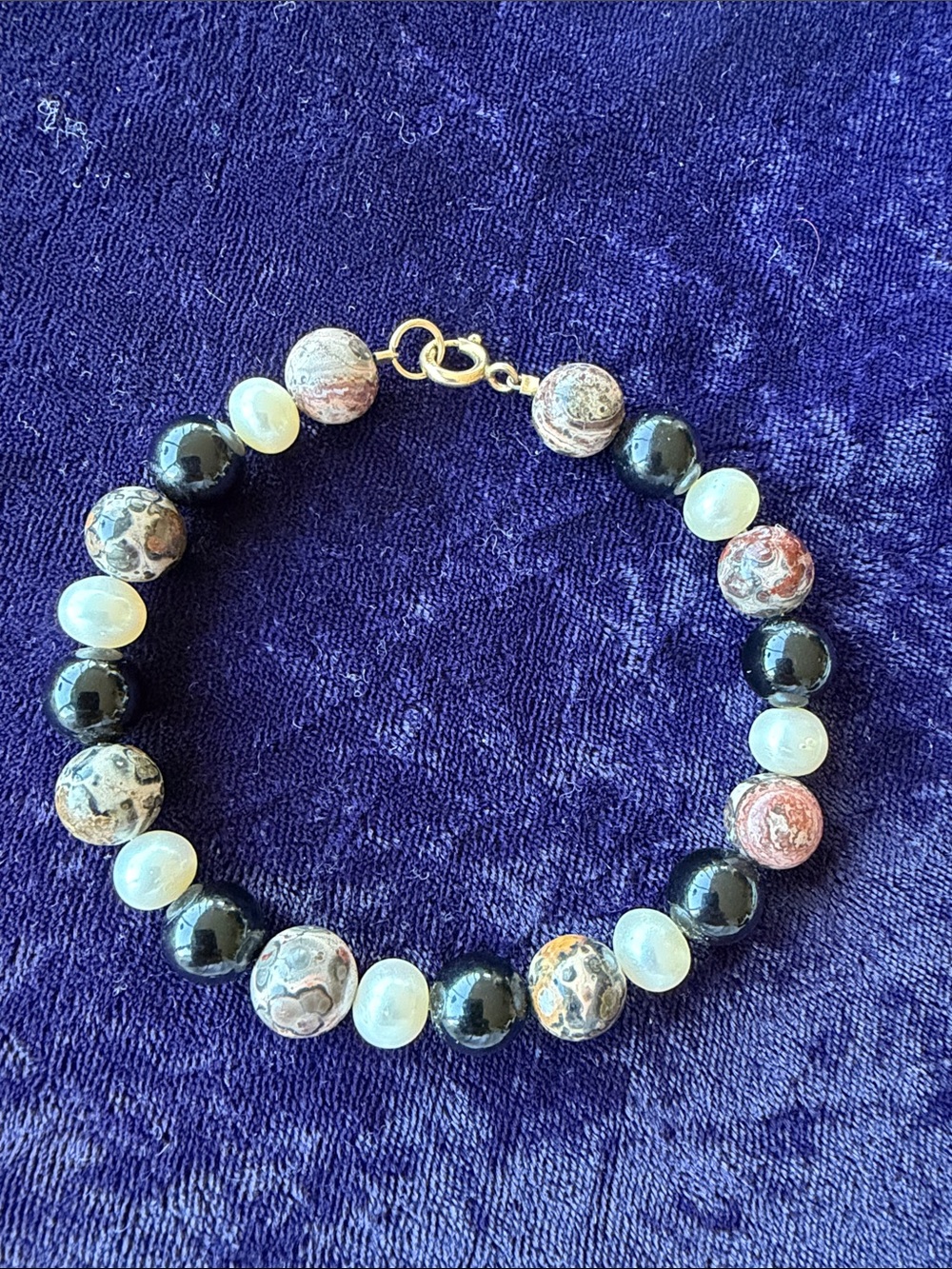 New 14K gold filled bracelet with natural gemstones